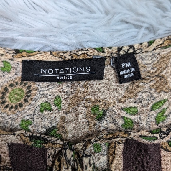 Notations Shirt Womens‎ M Petite Blouse Paisley Top Casual Comfy Sleeveless - Picture 5 of 8